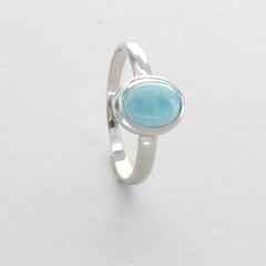 Oval Blue LARIMAR Ring – 925 STERLING SILVER Genuine and Natural Gemstone #4e