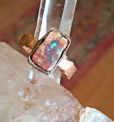 Handcrafted Copper Turquoise Ring Rustic! Raw! Rare Find! New Material!