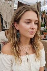 Guatemalan Beaded Earrings Handmade Boho Tribal Ethnic Jewelry Traditional Mayan
