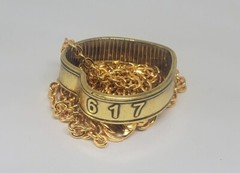 Heart shaped Pendant made from BOSTON token 617 coin ring with 24 in chain