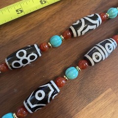 Tibetan Agate Dzi bead necklace 已開光一到九眼天珠