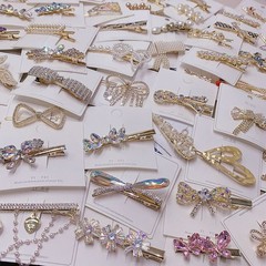 10PCS Crystal Rhinestone Hair Clip Set Dainty Pearl Side Barrette Jewelry