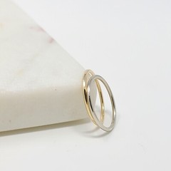10k Solid Gold 1.3mm Stackable Ring, Simple Gold Ring, Yellow White Rose Rings