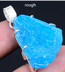 «Stone of Universal Light» – Blue Titanium Quartz 925 Silver Plated Pendant