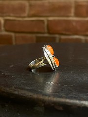 Spiny Oyster Feather Ring Size 6.5 | Sterling Silver E848