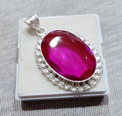 Tourmaline Quartz Gemstone Pendant Sterling Silver Handmade Cut Jewelry Pendant