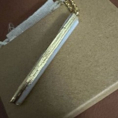 Gold Dipped Selenite Crystal Stick Necklace
