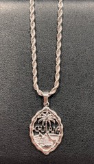 Guam Seal Necklace Pendant Silver Chain Fashion 1inch Pendant