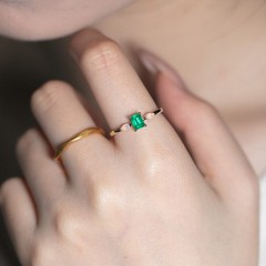 Starry Night Mexican Fire Opal Diamond Engagement Ring 18K Yellow Gold