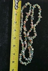 Multi Color Polished Stone Chip Necklace Stretch Cord Green Gemstone Bracelet