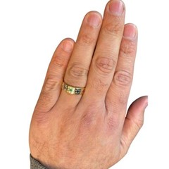 My Beloved Wedding Jewish Ring In 14K Two Tone Gold with Stones Hebrew Jewelry