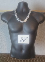 Aluminum Pull Tab Can Tab Silver Necklace – 22″ Chain with Lobster Clasp