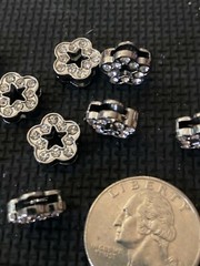 FLOWER SHAPE SLIDER CHARM – GORGEOUS! – SET OF 10 CHARMS EMBEDDED WITH CRYSTALS!