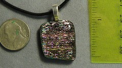 purple necklace pink medium pendant dichroic #24