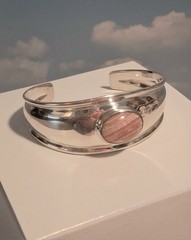 Joseph Esposito ESPO Sig 925 Sterling Silver Rhodocrocite Bracelet Cuff 29grams!
