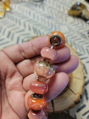 Swirl LAMPWORK Swarovski Crystal bead Bracelet 9.25 Sterling