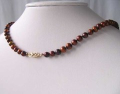 Golden Bronze 6.5mm Freshwater Pearl & 14Kgf 22 inch Necklace 9915J