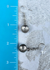 SOCCER BALL EARRINGS White & Black w Silver Colored Metal NEW