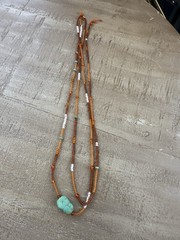 Vintage Turquoise Sterling Silver 925 Layered 2pc Statement Beaded Necklace Set