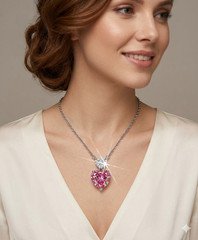 RARE 12.50 Ct Treated Certified Pink Diamond Solitaire Pendant, Great Luster 18″