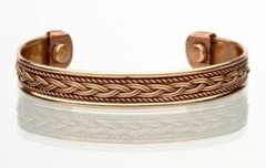 2 Pack Copper Magnetic Bracelet Arthritis Pain Therapy Energy Cuff Bangle