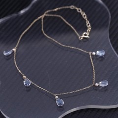 16+2”, vermeil gold over sterling silver 925 circle necklace teardrop pendant