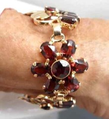 ANTIQUE 14K MALAYA GARNET Necklace/Bracelet 68.5 Cts;84.7gr/Appraisal 13,880.USD