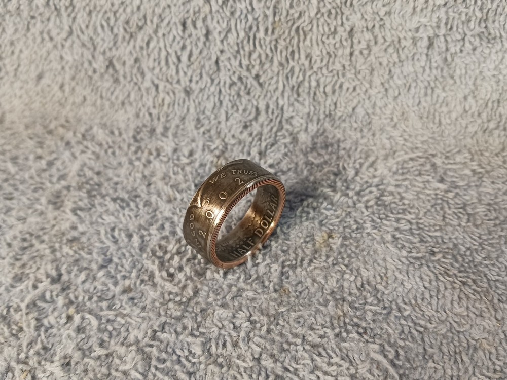 2002 Kennedy Half Dollars size 11 coin ring handmade mixed metals (A)