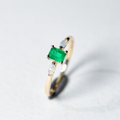 Starry Night Mexican Fire Opal Diamond Engagement Ring 18K Yellow Gold