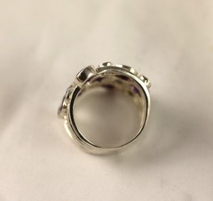 Sterling Silver Ring Amethyst Blue Topaz Gemstone Handcrafted Size 6.5