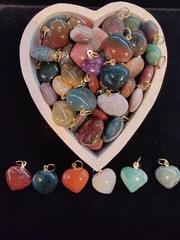 Agate Heart Pendant Hand Made With Post To Hang