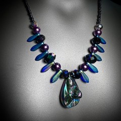 Midnight Tide Handmade Abalone Shell Mermaid Pendant Neck