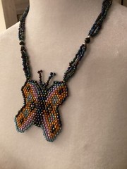 Boho Jewelry Beaded Big Butterfly Handmade Statement Multicolored Ball And Loop
