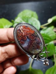 scenic moss agate pendant size 27x40x5 mm