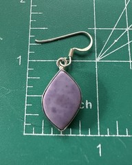 Artisan Vintage 925 Sterling Bezel Set Purple Sugilite Dangle Earrings