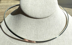 Vintage CII TAXCO MEXICO 925 Sterling Silver Modernist 14.5″ Collar Necklace