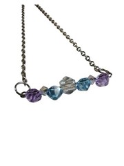 Bar Necklace Vntg Swarovski Crystal Minimalist Necklace Handmade Bar Necklace