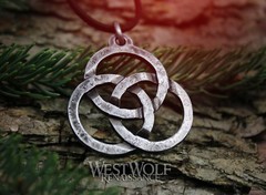 Hand-Forged Celtic Triquetra Circles Pendant – Viking/Blacksmith/Life/Rings/Knot