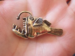 Brass Angler fish Pendant / Statue 3D