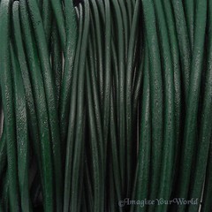 Green Leather Cord Multi Wrap Bracelet Custom Handmade to 72 inches USA necklace