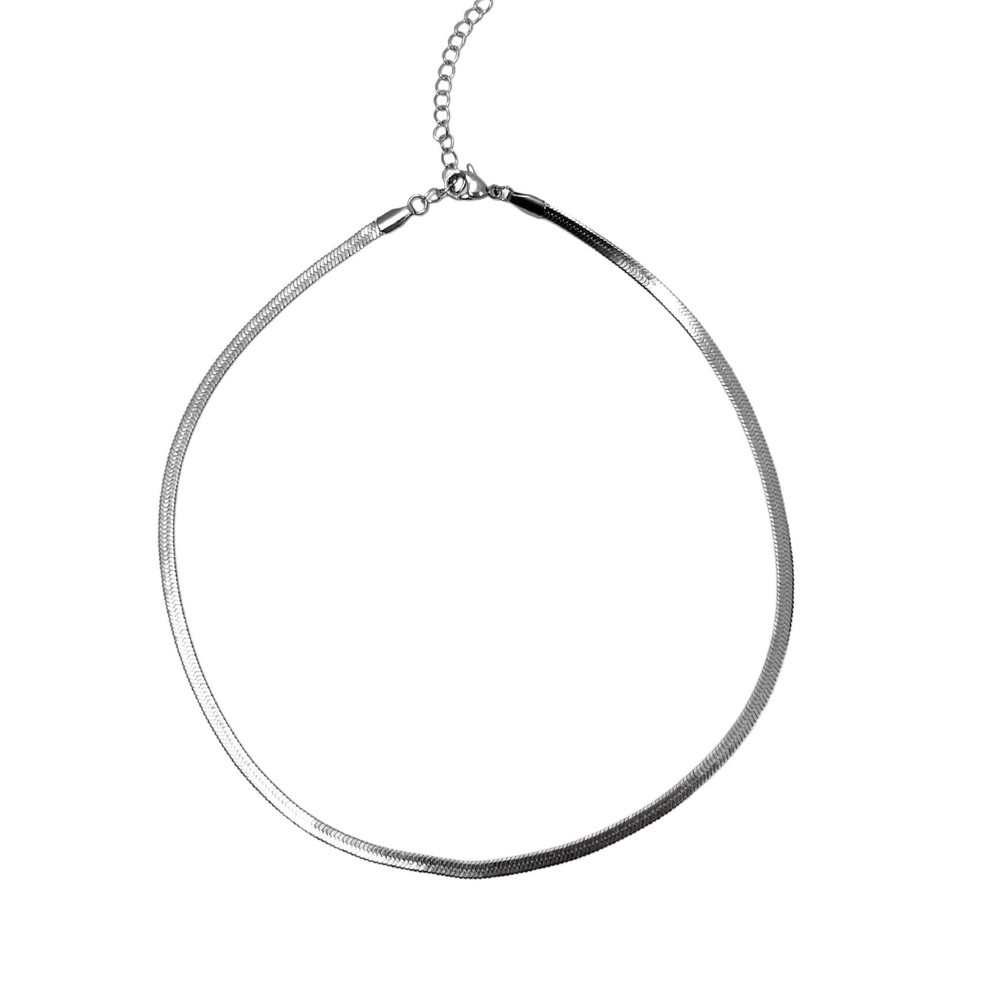 Maya’s Grace Silver Snake Chain Necklace – Sleek and Stylish