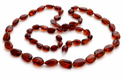 Natural Baltic Amber Necklace – Cognac & Cherry Amber Beads –23.6 inches 60 cm