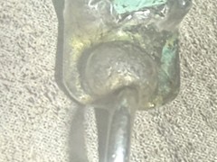 Vintage Turquoise Cross Pendant Acid Tested Silver Handmade Southwest 10 Stone