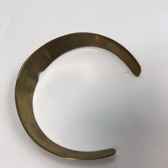 Vtg Necklace brutalist artisan brass patina collar choker bib etched torque