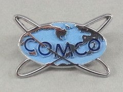 Vintage Douglas Stemac COMCO World Map Enamel Lapel Pin Brooch Clutch Back