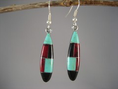 Handcrafted Oblong Multi-Stone Mosaic Dangle Earrings Fair Trade