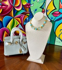 Bold Beads Handmade Turquoise and Clear Quartz Necklace- MADE IN JAMAICA🇯🇲