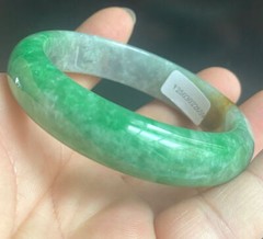 Certified 57-58mm Natural Grade A Green yellow Burma Jade jadeite Bangle