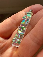 925 sterling silver rainbow color dichroic glass Pendant