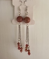 Rhodonite Dangling Earrings 3 pack
